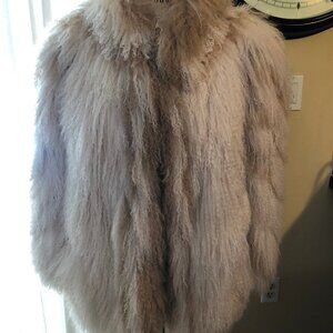 Oscar de la Renta Vintage Mongolian Fur Coat Shaggy Glam Designer 80s 90s